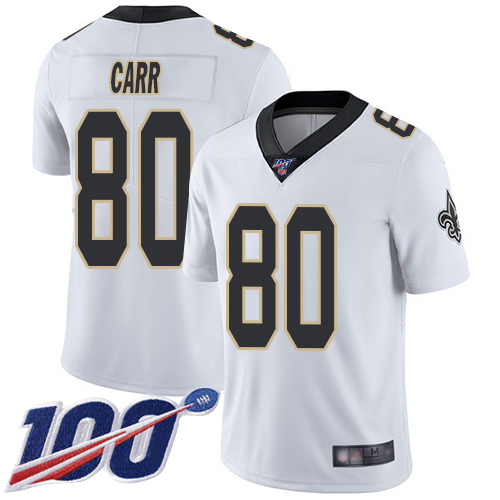 Men New Orleans Saints Limited White Austin Carr Road Jersey NFL Football 80 100th Season Vapor Untouchable Jersey